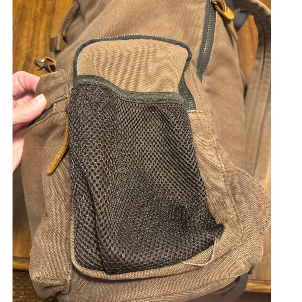 Lifewit‎ Backpack Rucksack Unisex Large Brown Canvas Leather Vintage Hiking Bag